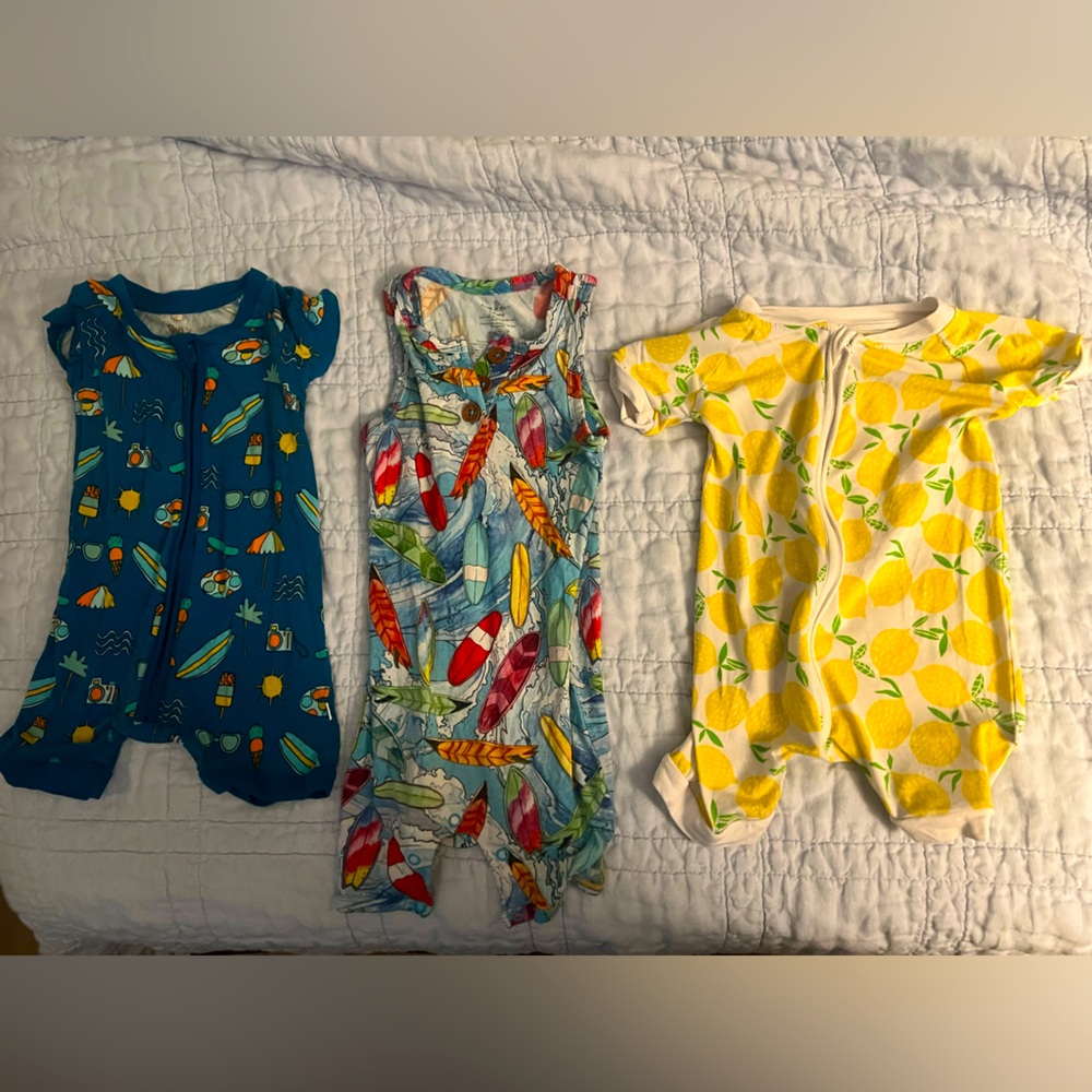 Little Sleepies bamboo zippy Posh peanut bundle